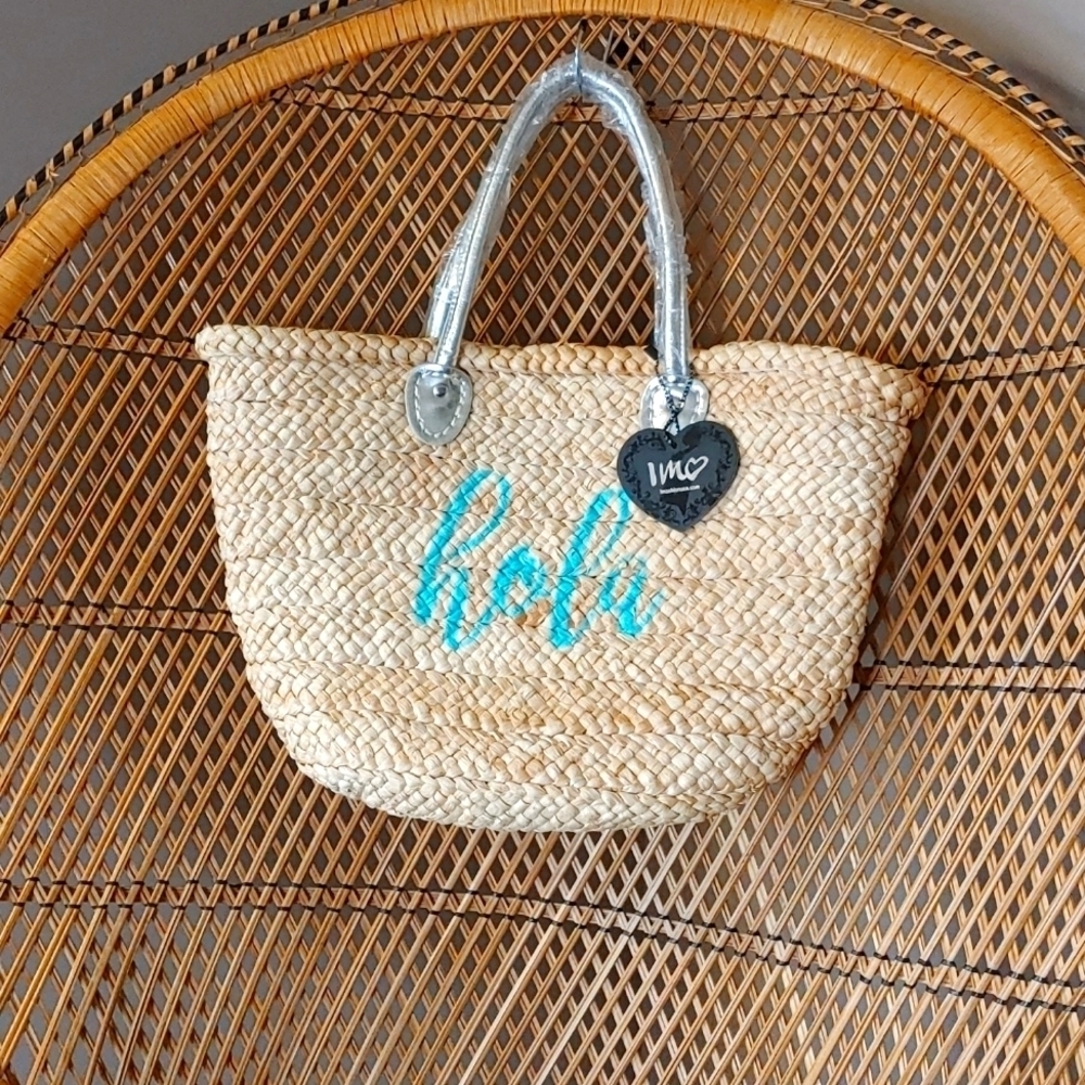NWT WOVEN STRAW HOLA TOTE